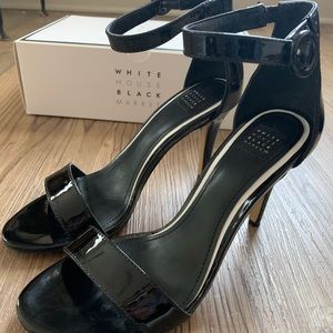 WHBM black patent leather stilettos size 7